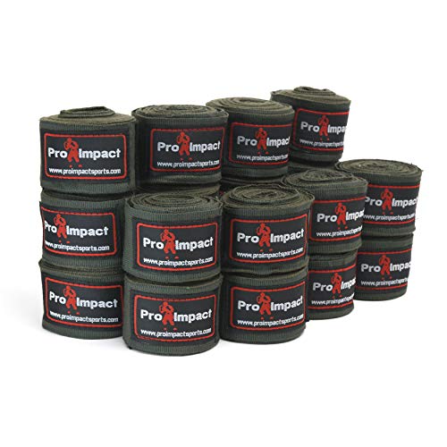 Pro Impact Mexican Style Boxing Handwraps 180" With Closure Elastic Hand & Wrist Support For Muay Thai Kickboxing Training Gym Workout Or Mma For Men & Women - Wholesale Handwraps (Army) #TOP3