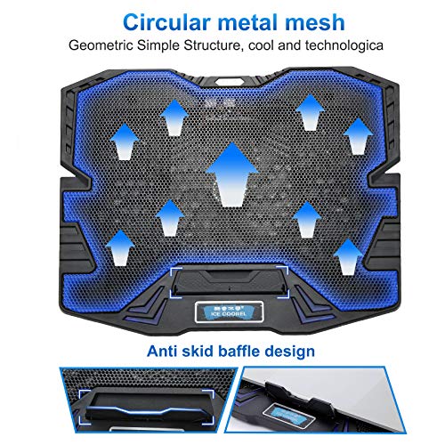 TAEHFUS-Laptop-Cooling-Pad-5-Fans-Perfect-for-The-Laptop-Under-173-inchs-Blue-Lights-Quiet-and-2-USB-switchs