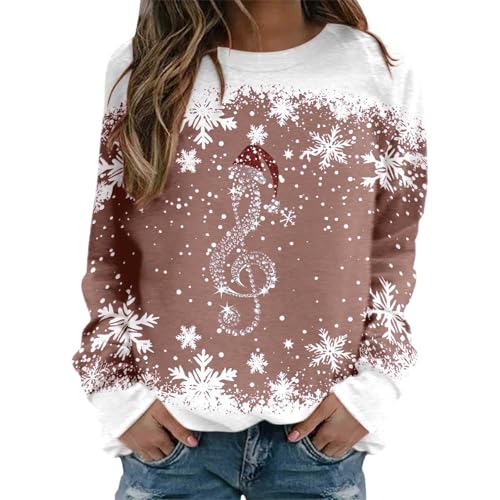 kurzpullover damen Weihnachtspullover Langarm Weihnachten Pullover...