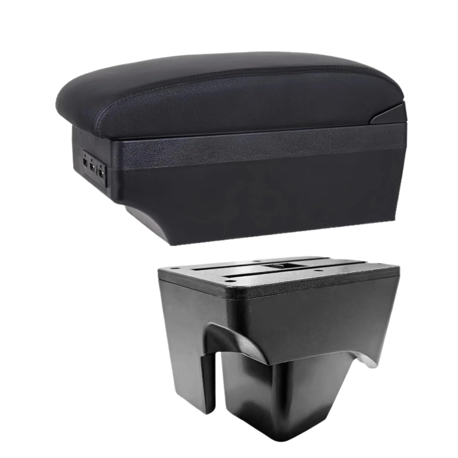 UMDJJU For VW For TERA 2025 Leather Arm Rest Center Car Armrest Interior Modification Box Console Storage USB Car Centre Console Armrest Box(E1 Black Line)
