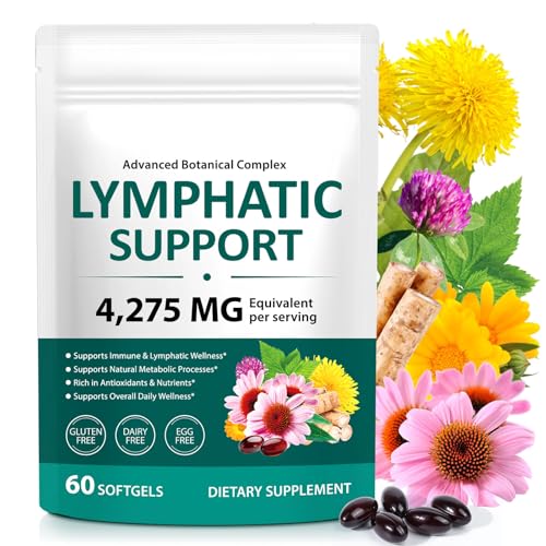 Lymphatische Drainage Supplement 60PCS Lymph System Support Supplement Lymph Cleanse Detox 21-in-1 Kräutermischung zur Unterstützung gesunder Energieniveaus und Immun Balance
