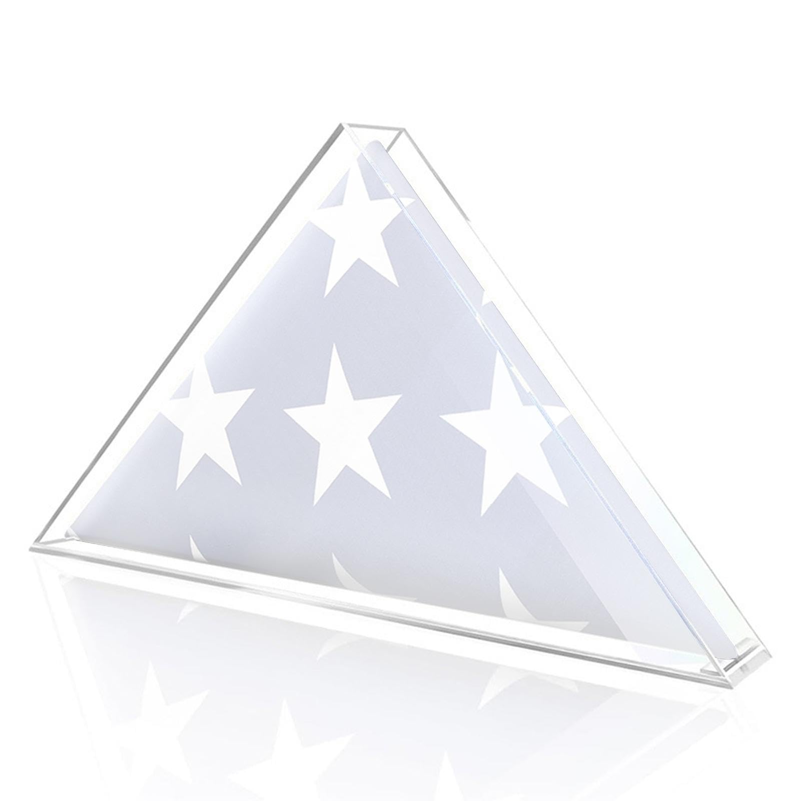 Porte-drapeau triangulaire en acrylique transparent pour souvenirs militaires