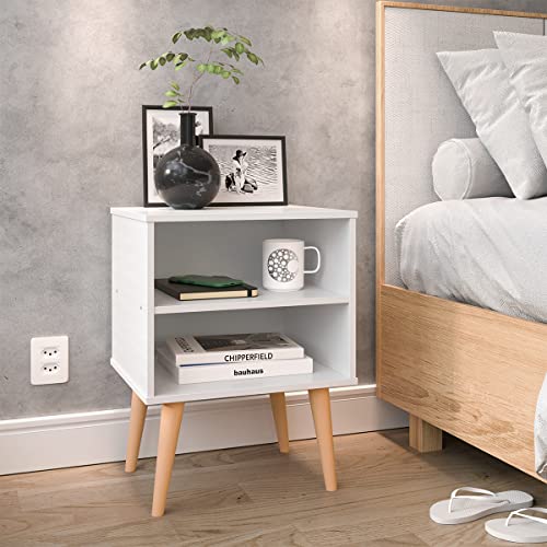 Mesa e Cabeceira Pequena Moderna Mesinha Nicho Organizador Decoração Canto Quarto Solteiro - Branco