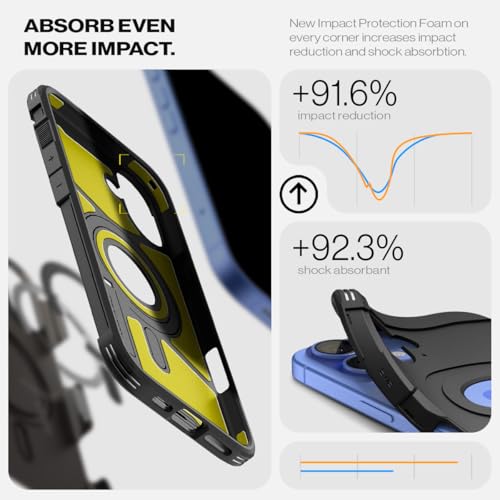 Image of Spigen for iPhone 16 Case, Tough Armor (Ai) MagFit [Compatible with Magsafe] [Kickstand] [Military-Grade Protection] - Gunmetal