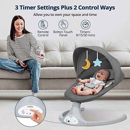 Bioby Baby Swing for Infants with 5 Natural Sway Speeds, Portable