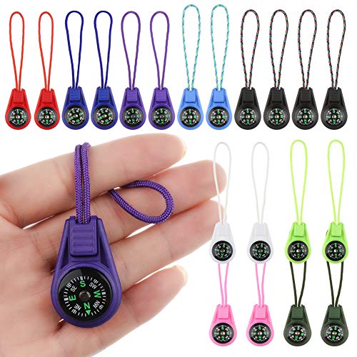LongSLong Mini Compass for Kids Compass Keychain?Button Compass Bulk Kit?Paracord Hiking Survival Small Compasses?Kids Scout Compass