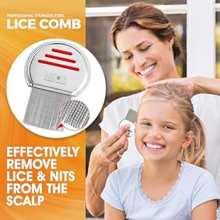 Pettine per pidocchi (confezione da 2) Pettini per pidocchi professionali e trattamento per pidocchi in acciaio inox, per rimuovere efficacemente pidocchi e lendini senza peli