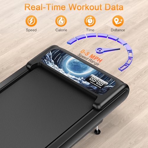 Image of Walking Treadmill Pad with 0-8% Incline,2.5HP Walking Treadmill Mat for Home & Office,Portable Treadmill with Handle Bar