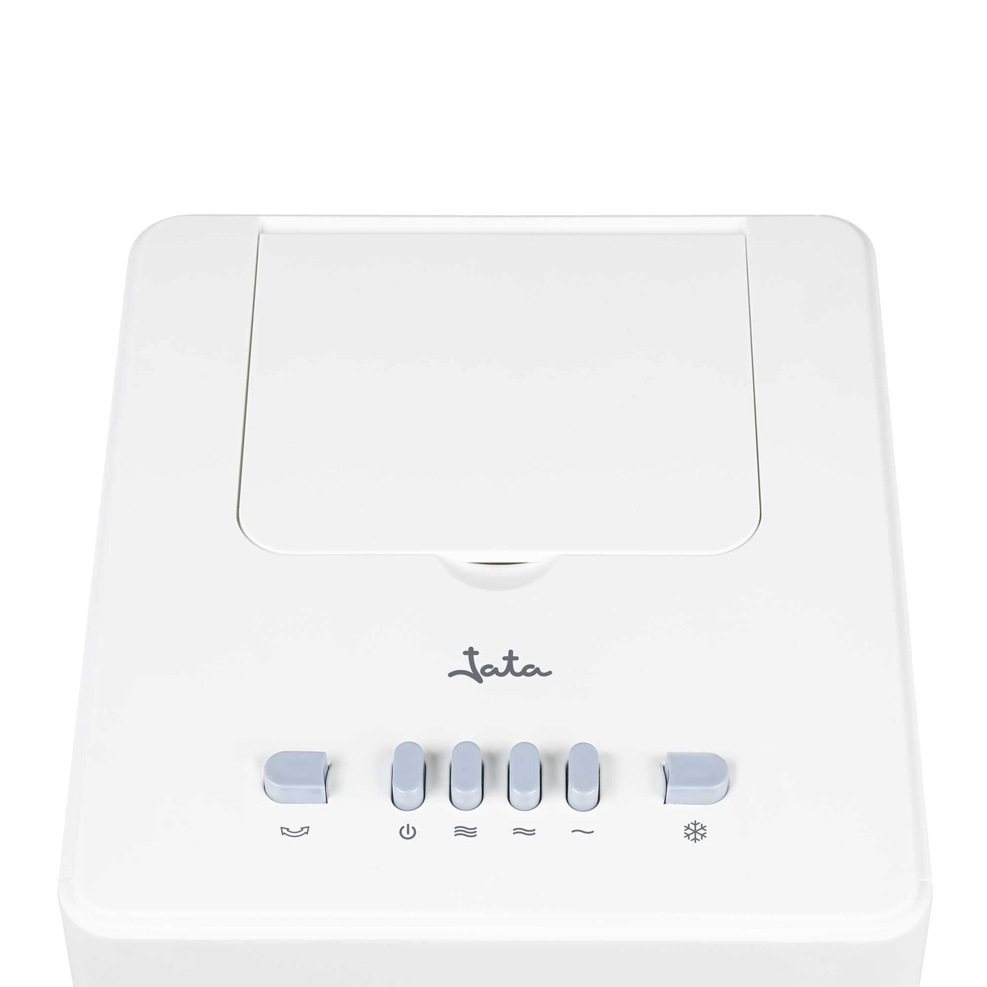 JATA JVAC2003 - Climatizador Portátil, purificador y humidificador. Enfriador de aire. Evaporativo. 3 velocidades. 6 L. Acumuladores para hielo. Silencioso Blanco