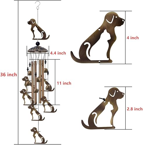 Miniatura 3 de Campanillas de viento para perros al aire libre, decoración de interiores, atrapador de viento romántico de bronce hecho a mano, campanas de viento