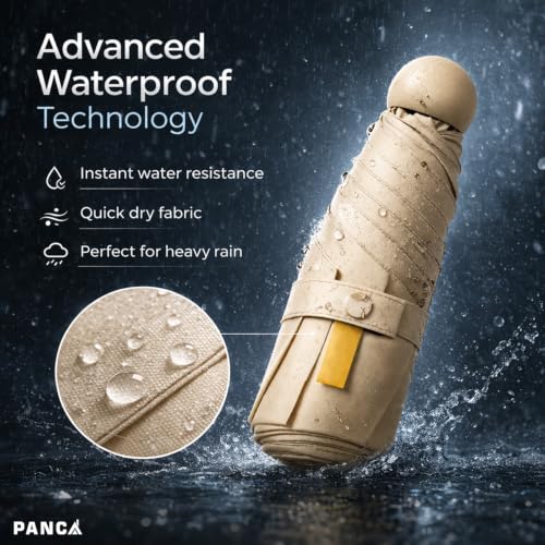 Image of PANCA Foldable Travel Umbrella Compact Manual Sun Rain UV Protection