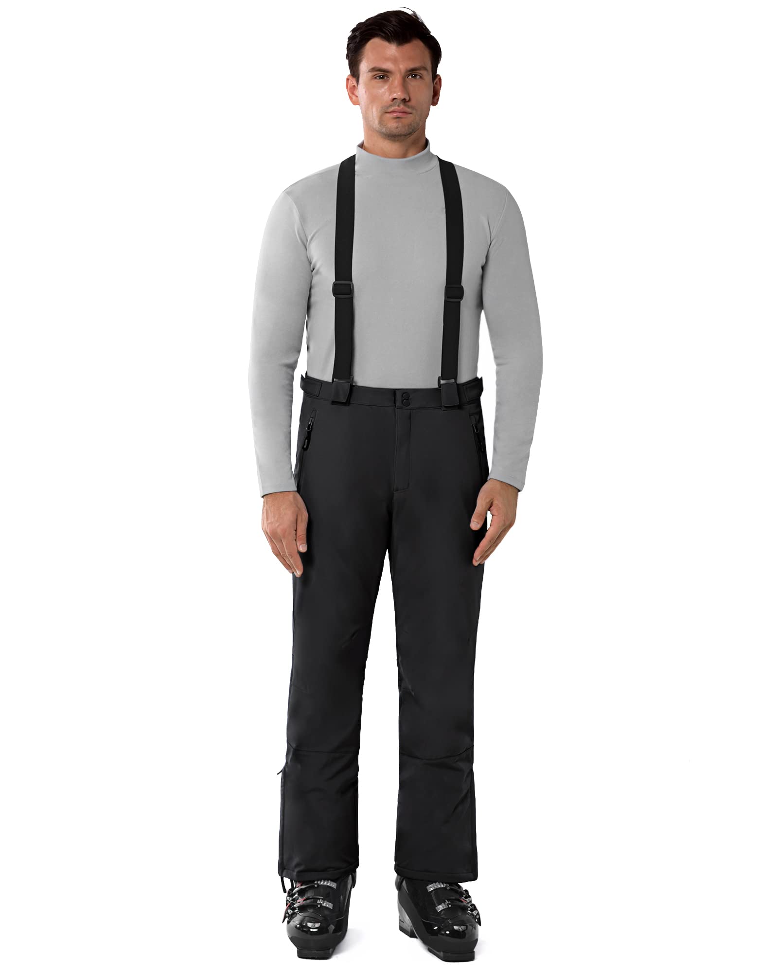 33,000ft Herren Skihose Hosenträgerhose Outdoorhose Wasserdicht Winddichte Softshellhose Warme Gefütterte Schneehose Snowboardhose Skilanglaufhose Thermohose Winter Ski Pants