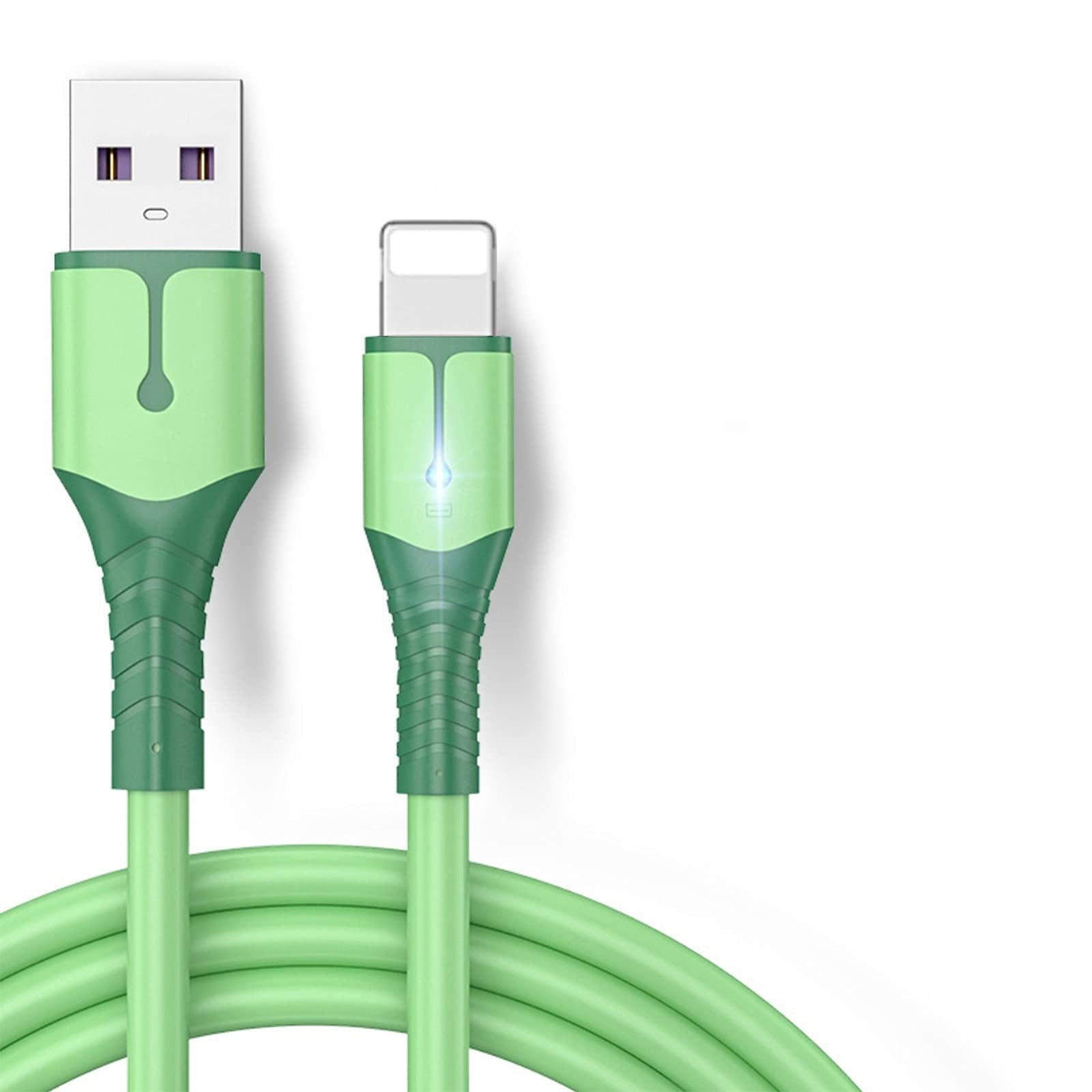 Adagasi iPhone Charging Cable 3A,USB Cable,Fast Charger Cable, CE, FCC, ROSH，MFI Certified, compatible with iPhone13/iPhone12/iPhone11/iPhoneX 1m/2m (2M, Green)