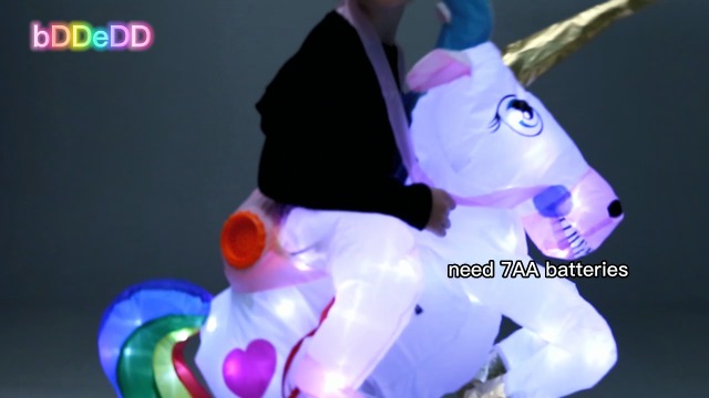 Disfraz Inflable Unicornio para Niñas con Luz LED miniatura 7