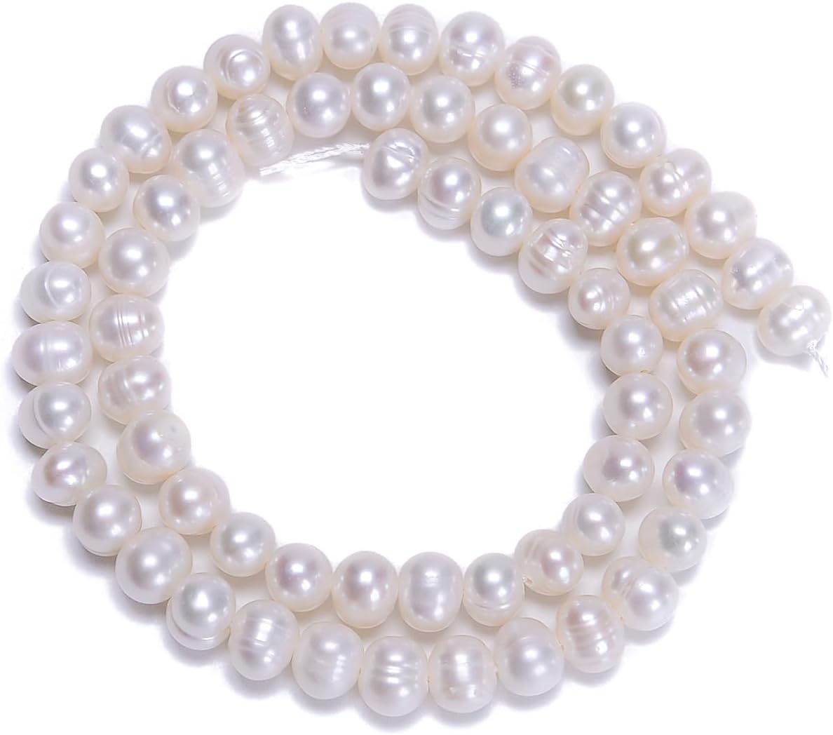 AD Beads Natural Freshwater White Pearl Round Beads 15" 4mm 6mm 8mm 9mm 10mm 11mm 12mm (6-7mm)