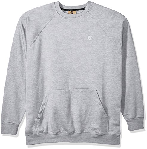 Russell Athletic Men's Big and Tall Fleece Pull Over with Pouch Pkt W/Lc r, Heather Grey, 2X