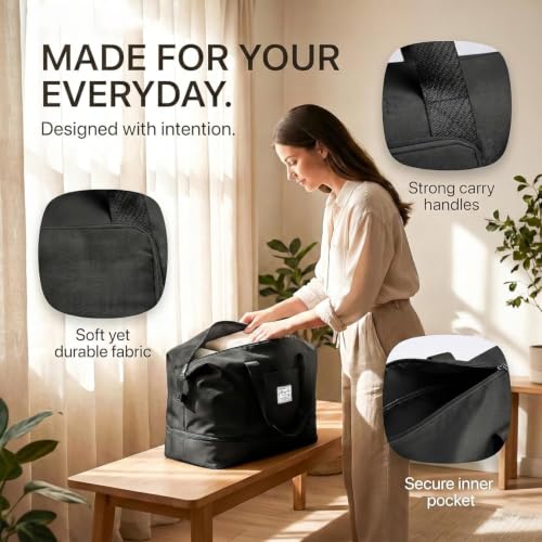 Image of Nylon 41 Liter Expandable Travel Bags for Women, Duffle Bags for Women Luggage, Foldable Vanity Traveling Bag, Waterproof Hand Bag for Ladies Personal Items (Assorted Color)
