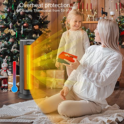 Smart Wifi Electric Space Heater, Korex Slim Ceramic Tower Heater Works With App Alexa & Google 1500W Black #TOP4