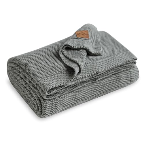 Dalisa 100% Bio-Baumwolldecke GOTS-Zertifiziert, gemütliche Tagesdecke, weicher Bettüberwurf, Atmungsaktiv, perfekt für Couch, Bett und Heimdekoration, Waschmachinengeeignet (Grün, 130x150 cm)