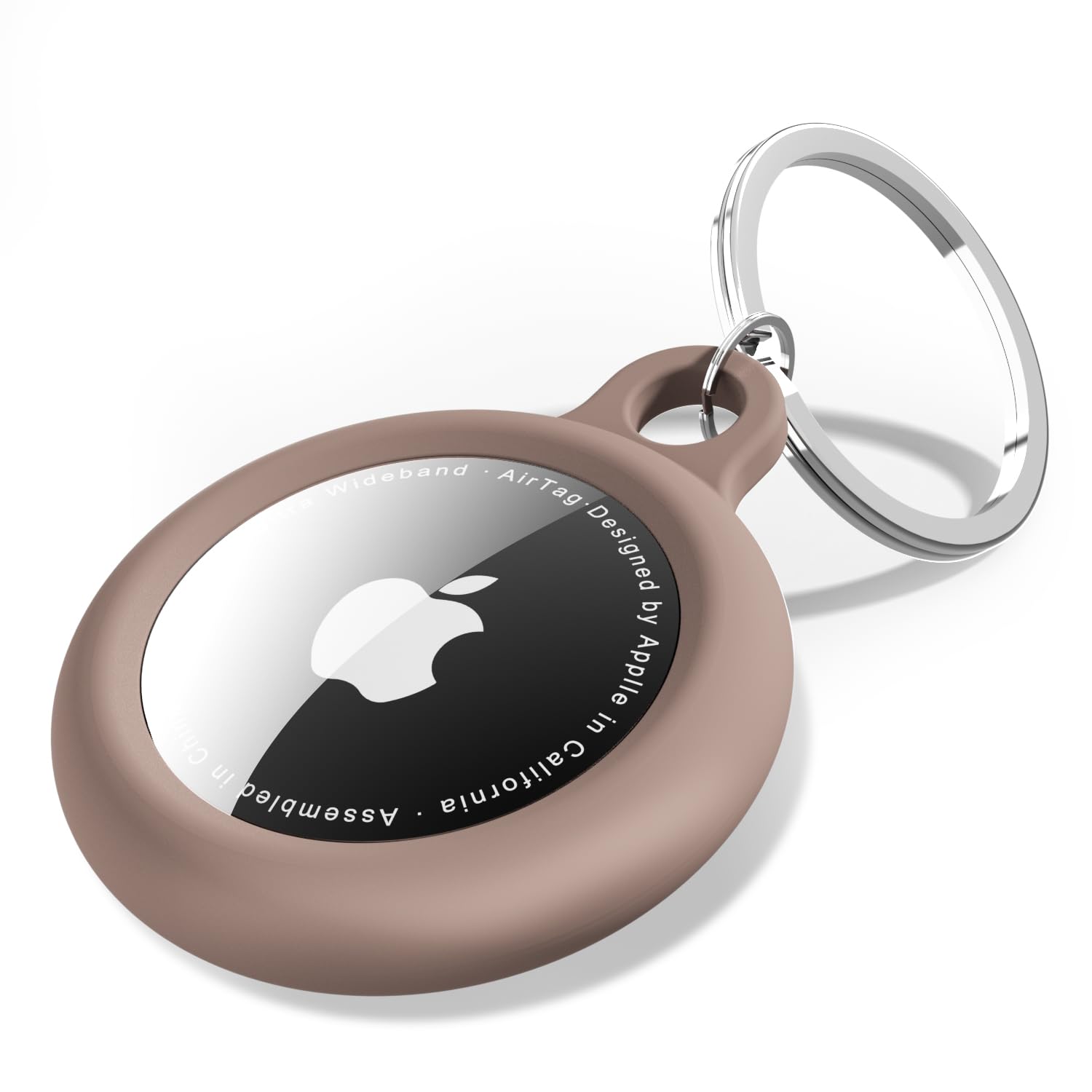 Apple - あちゅぽん　Air Tag apple とキーホルダー Amazon.com: oakxco Brown Airtag Keychain Silicone, Airtag Holder