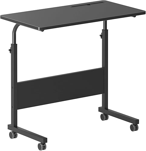 Vista 44 de DlandHome Escritorio móvil de pie con ruedas, mesa auxiliar móvil de 23.6 pulgadas con ruedas, soporte móvil ajustable para computadora portátil
