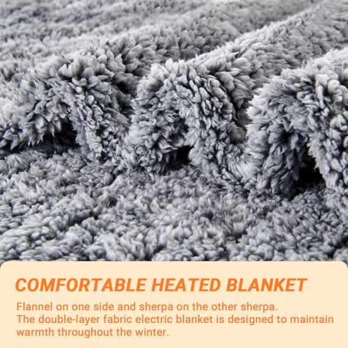 Manta Térmica Eléctrica Heated Throw 50"x60" con 8 Horas Apagado Automático y 10 Niveles de Calor miniatura 4