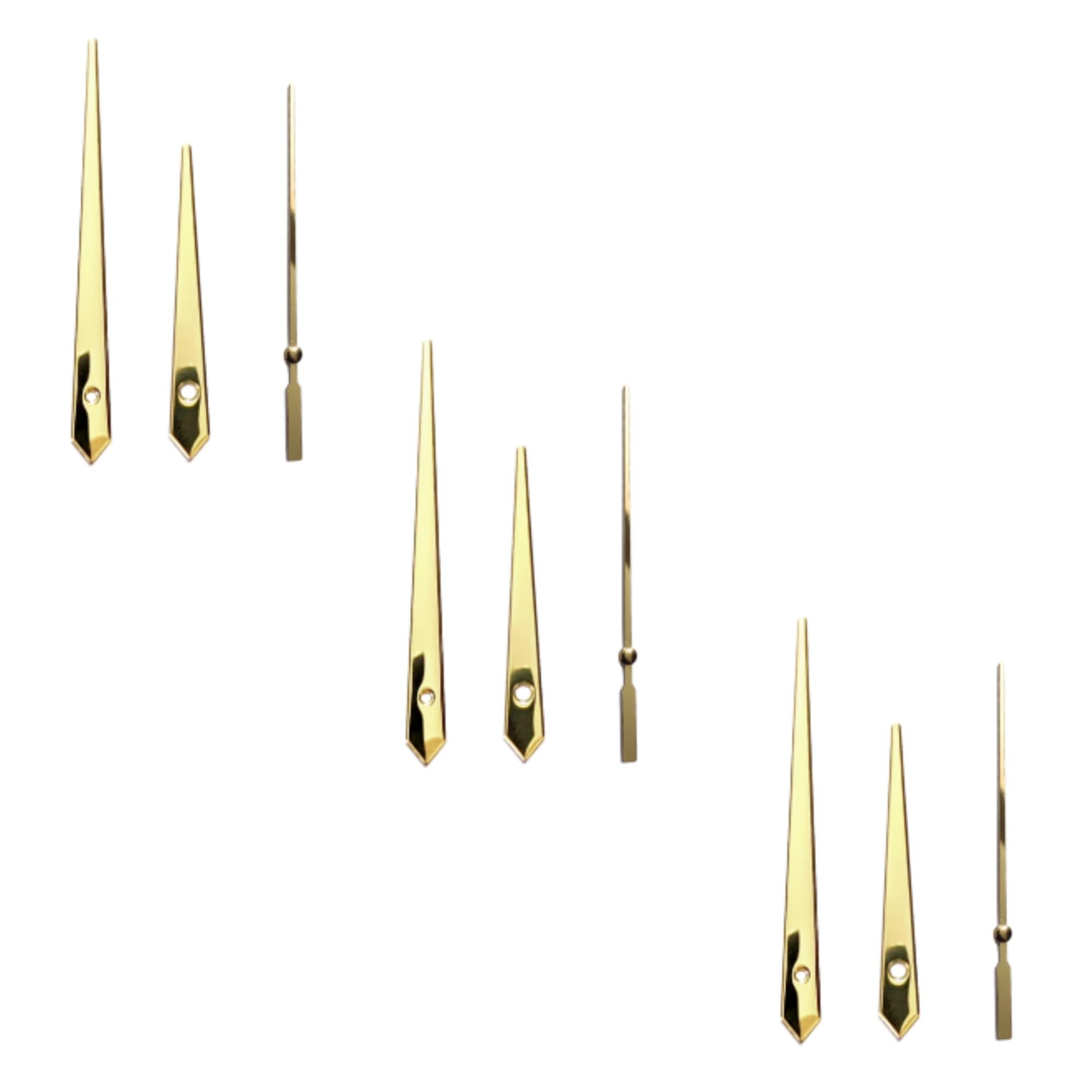 Wall Clock Hands, Glossy Gold Plain Pati, Set of 3 for Resin Clock