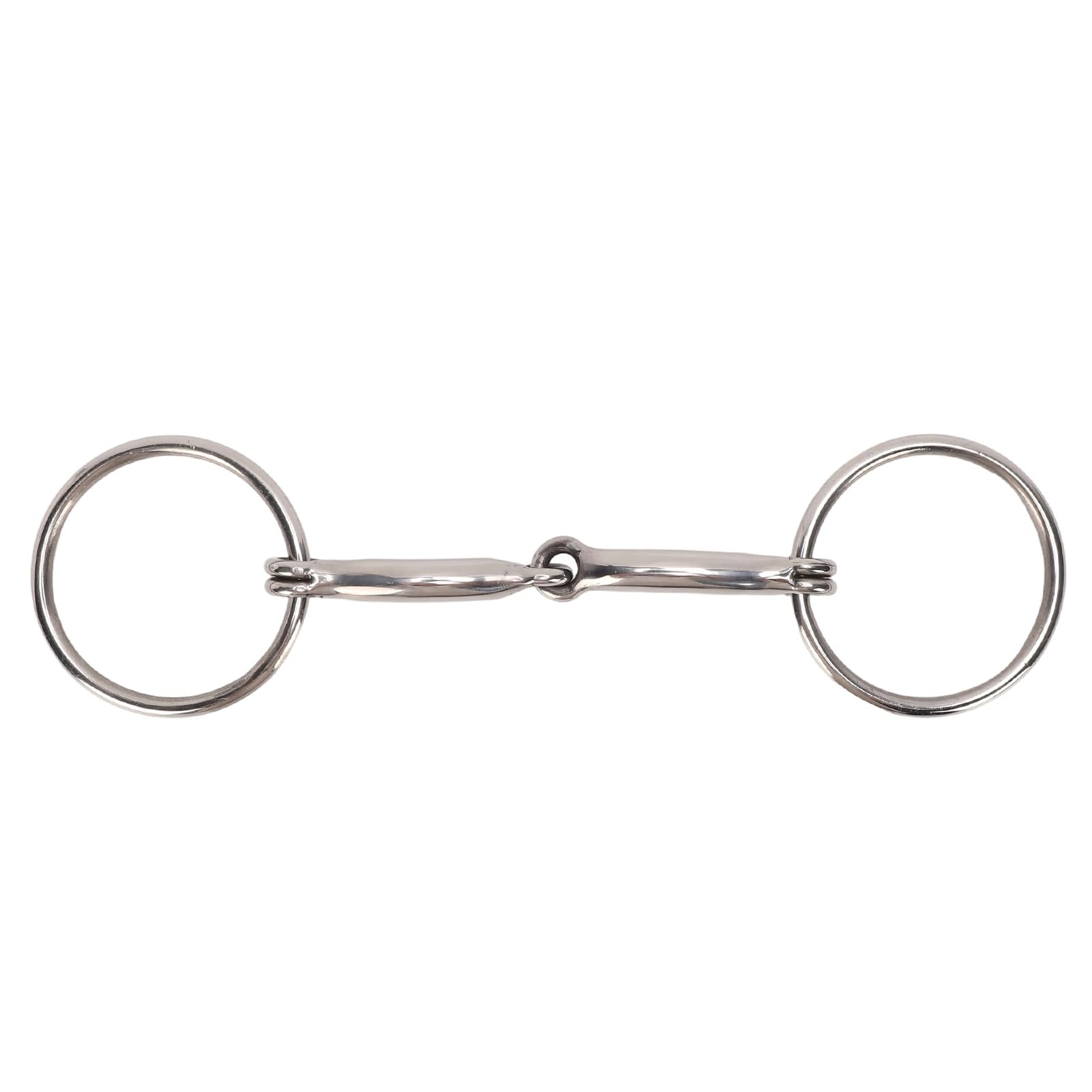 Qcwwy Pferdemaulgebiss, Edelstahl-D-Ring-Trense, Ideal für Training und Reiten, Sichere Kontrolle, Effektive Beißprävention, Western-Trainings-Reitwerkzeug