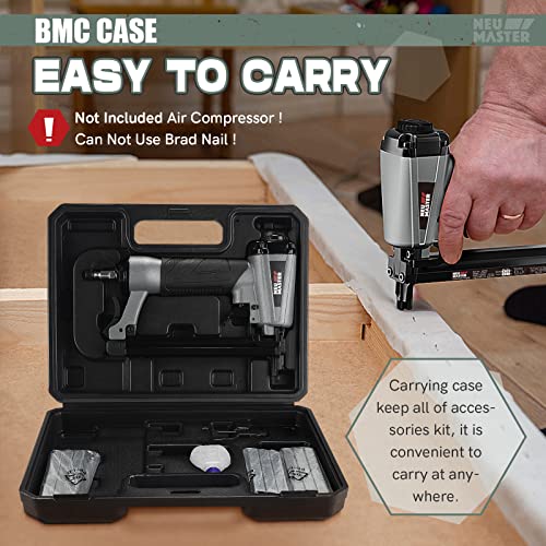 Image of NEU MASTER Pneumatic Staple Gun 20 Gauge, Air Powered Upholstery Stapler with 1500pcs Staples (1 /4 inch-5 /8 inch), Lightweight Stapler for Woodworking, Furniture, DIY & Home Improvement