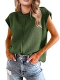 Picture of Seiciviy Womens Winter Fashion Sweater Tops 2025 Trendy Western Knit Business Casual Work Cap Sleeve Vest Cute Outfits Tops Army Green