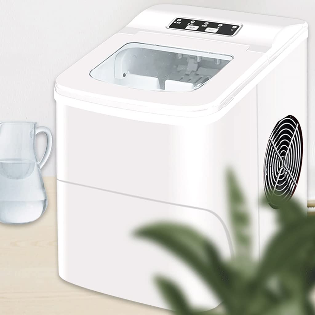 RJJ Fabricante de hielo pequeño for el hogar literario de dormitorios blancos frescos mini 15 kg de hielo Cube fabricante de hielo