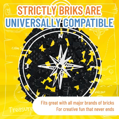 Image of Strictly Briks Classic Briks Building Starter Kit - 100% Compatible with All Major Brick Brands - 1x2, Black, 192 Pieces