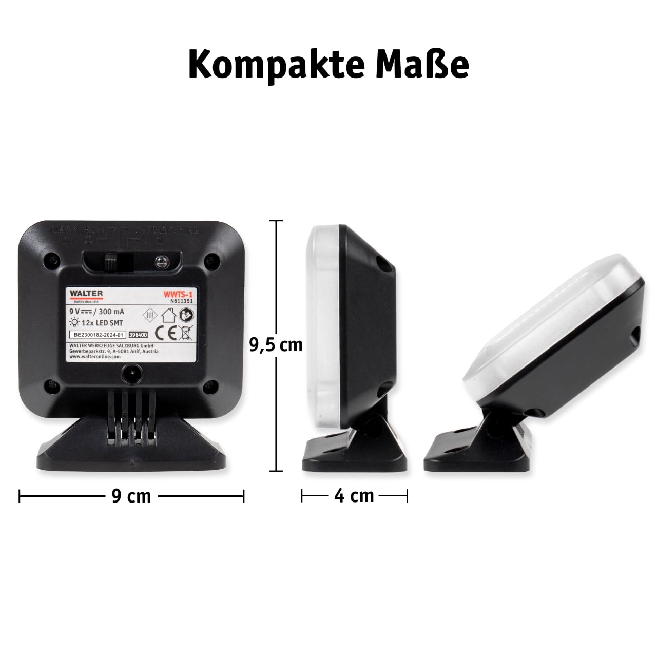 WALTER TV-Simulator, Bildschirm-Simulator, kraftvolle und sparsame LED-Lichter, hohe Sicherheit, einstellbare Laufzeit EIN/4h/7h, sehr realistisch, Einbruchsschutz, Fake-TV