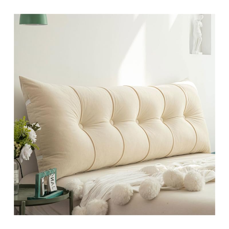 Yahbrra Back Cushion, Soft Washable Bed Headboard Cushion Suitable for Bed and Sofa, Cushion with Removable and Washable Cover, with Practical Side Compartment