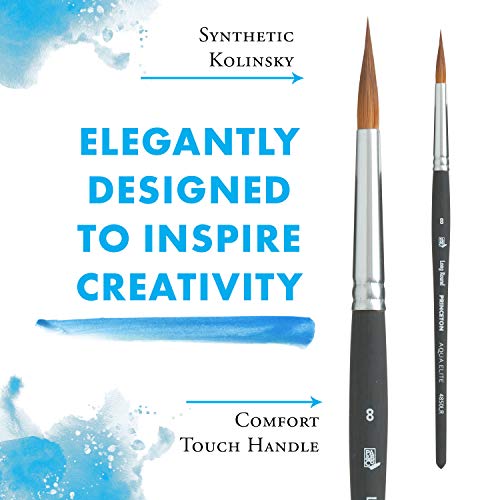 Image of Princeton Aqua Elite, Series 4850, Synthetic Kolinsky Watercolor Paint Brush,Long Round, 8