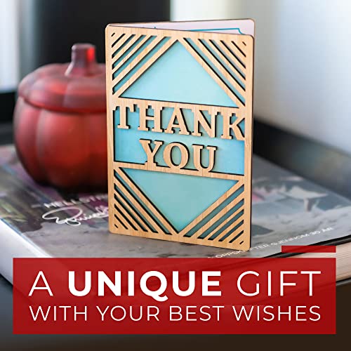 Heartspace Cards Wooden Thank You Card, Unique Gift For Any Occasion, Anniversary & Special Greeting For Family, Friends, Teachers & Coworkers, Made From Sustainable Bamboo #TOP1