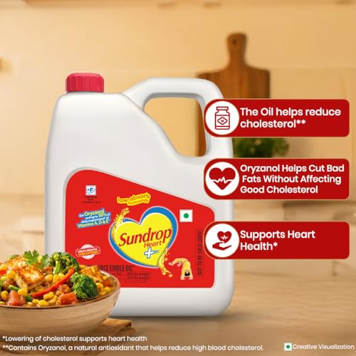 Image of Sundrop Heart Plus Oil (Rice Bran & Corn Oil)- 2L Jar (Pack of 3)