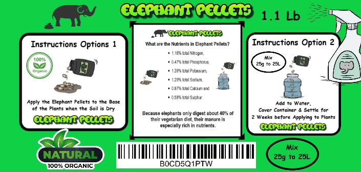Miniatura 3 de Pellets de elefante de 1 libra  Alimento orgánico para plantas  CultivoFlorFlorecerFrutar  Pellets de fertilizante de elefante genuino
