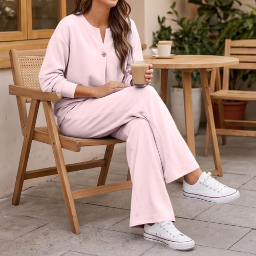 Funnyrap Two Piece Lounge Sets for Women Fall Matching Clothing Pink Small - image 2