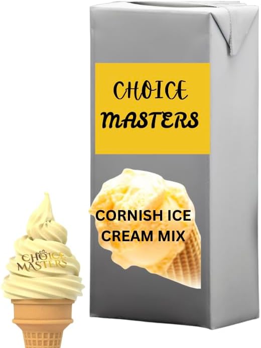 Ice Cream Mix - Soft Serve - Jersey Dairy Cornish Soft Ice Cream Mix - Superior Creamy Taste - Use At Home or Commercially - 1L - 1 Litre | Premium Soft Serve Mix | Compatible with Ninja Creami