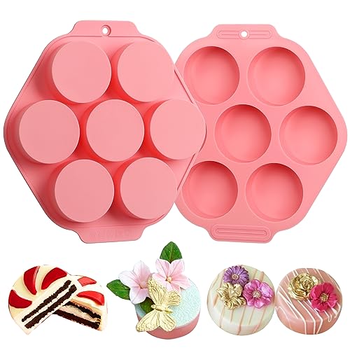 Image of Sidosir 2Pcs Oreo Cookie Chocolate Silicone Mold, 7-Cavity Round Cylinder Oreo Chocolate Cover Molds for Candy, Silicone Baking Molds for Mini Cakes, Jelly