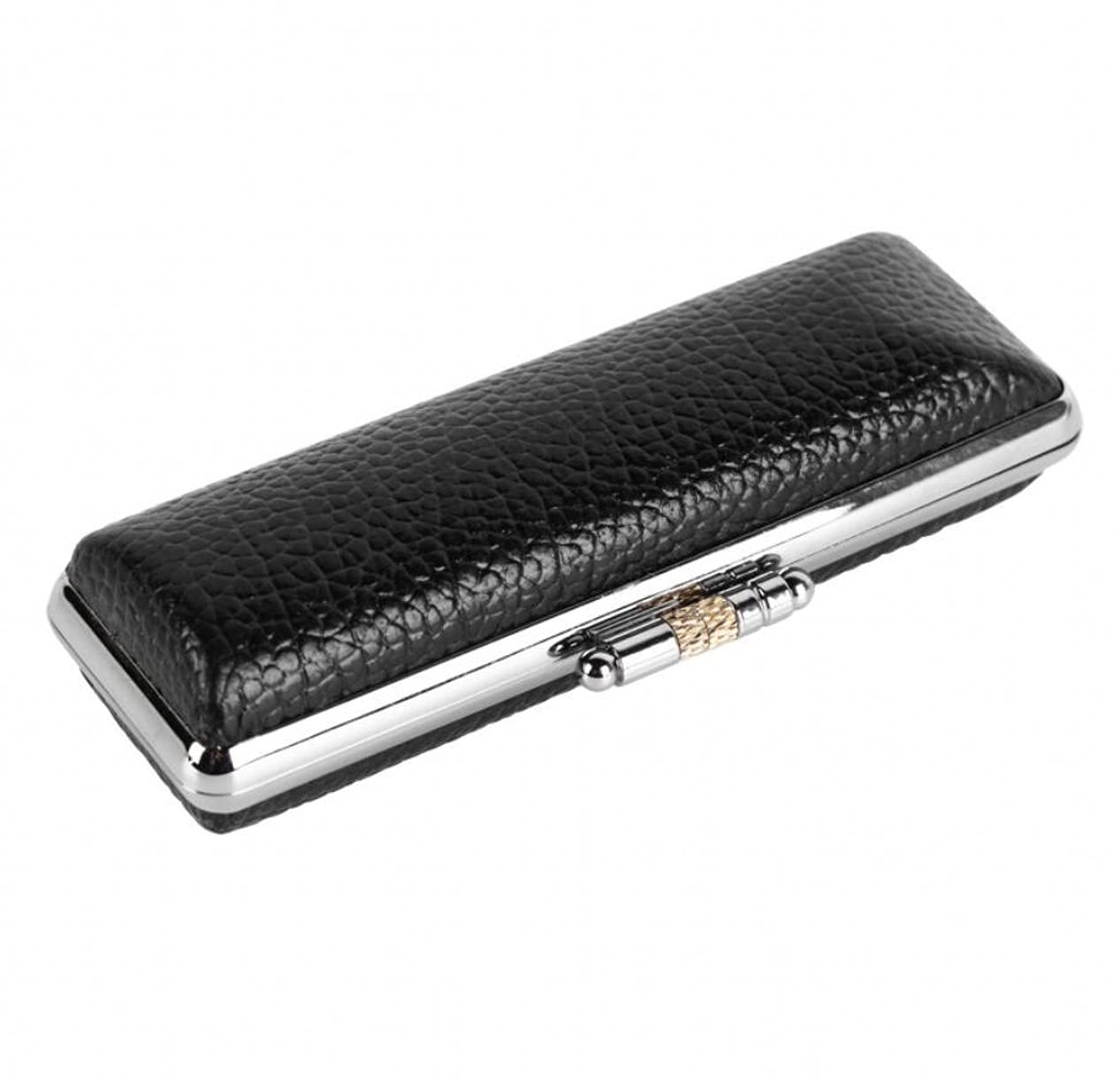 ZHONGJIUYUAN Caja de almacenamiento rectangular portátil para sellos redondos de nombre chino con almohadilla de tinta roja, mini sellos de metal de madera, organizador de joyas, (negro, 0 ~ 18 mm), 1