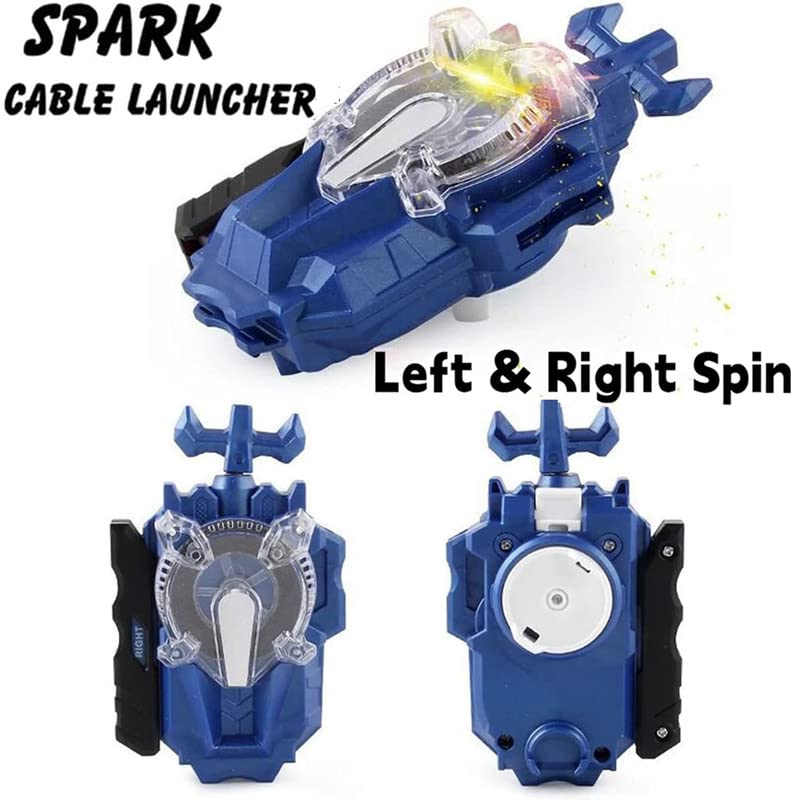 Miniatura 2 de Juego de lanzador de chispas para 8-12 cuchillas de juego para niños, juguete Bey Burst Bayblayed King Helios Battling Tops LR Launcher Bey Battle