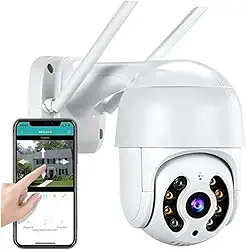 Câmera de Segurança IP Wi-Fi Externa Prova D'água IP | Full HD 1080p, Visão Noturna Colorida, PTZ 360º, Áudio Bidirecional e Acesso via Celular | Câmera de Monitoramento Residencial e Comercial