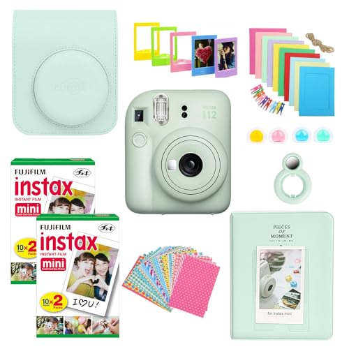 Fujifilm Instant Camera Bundle with Mini 12 Mint Green Camera, 40 Shot Film, Case, Album, Stickers,...