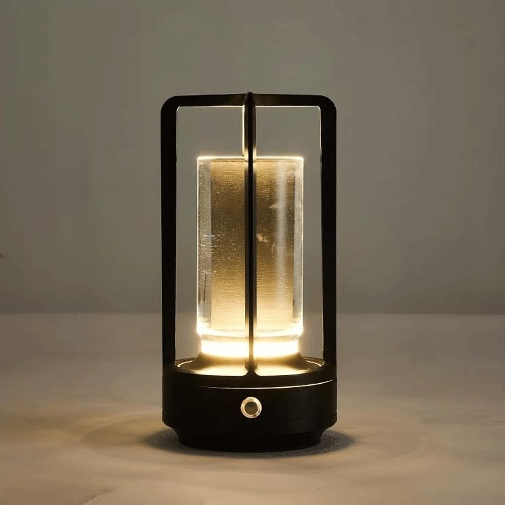 Lampada da scrivania creativa con ricarica USB, lampada da tavolo con oscuramento tattile portatile per villa caffè (scuro)