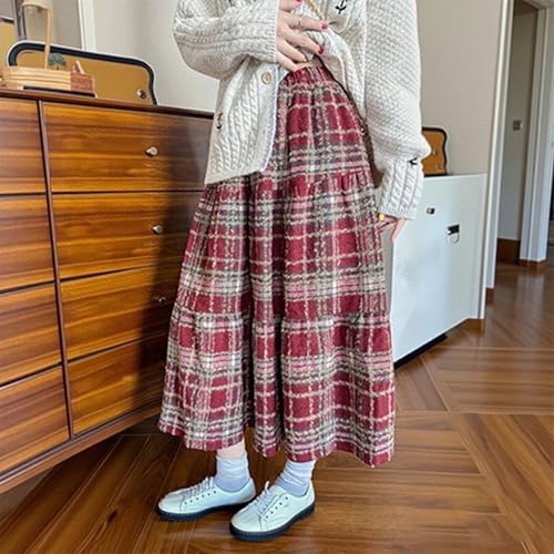 Womens Christmas Plaid Skirt Elastic High Waist Flowy A-Line Pleated Skirt - image 4