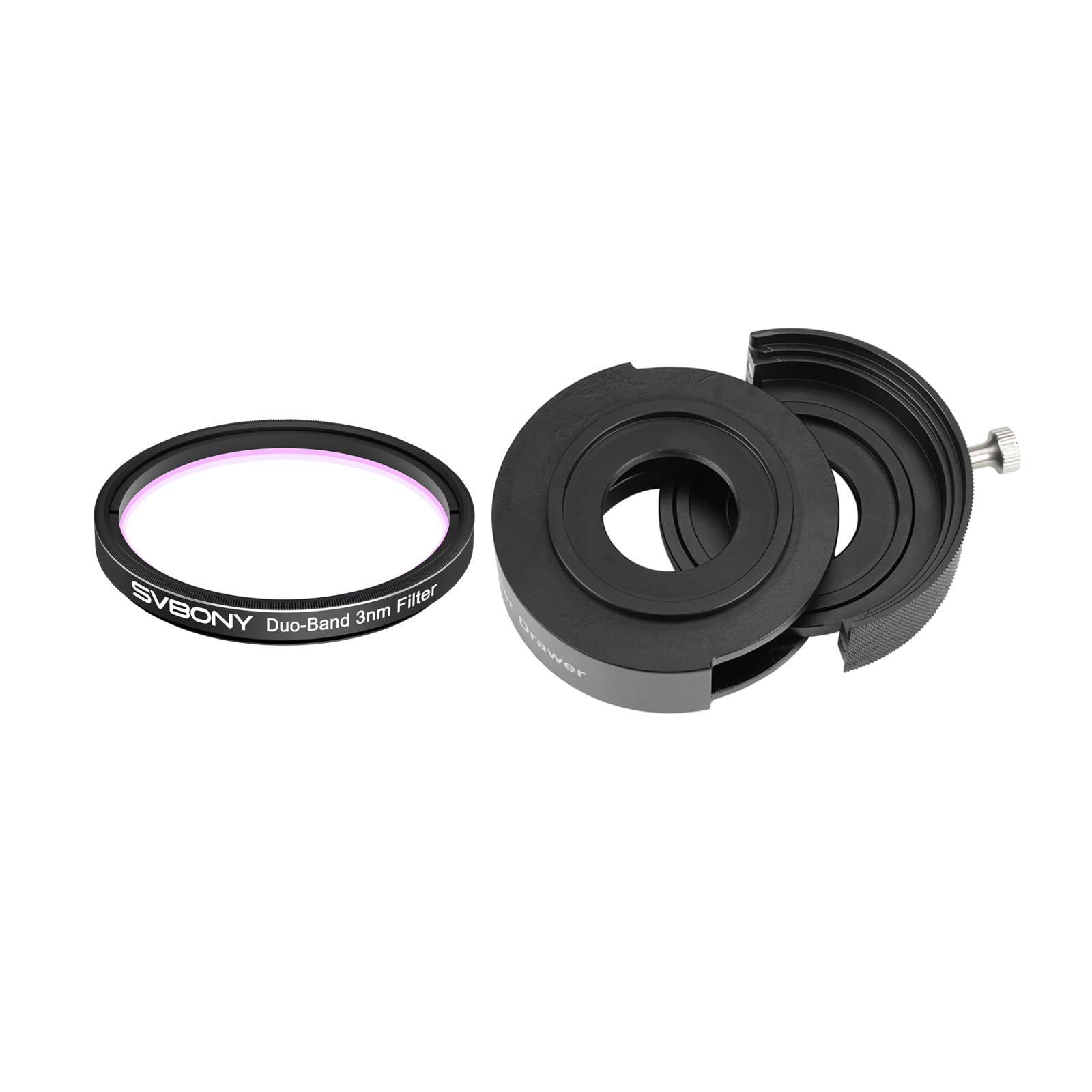 Svbony SV220 Filtro Telescopio 3 nm 2"Attacco con SV226 M42-M48, H-Alpha e OIII,3 nm Doppia Banda Filtro Nebuloso, Imaging con Alone Minimo, Compatibile con Full Frame, Accessorio per Telescopio OD5