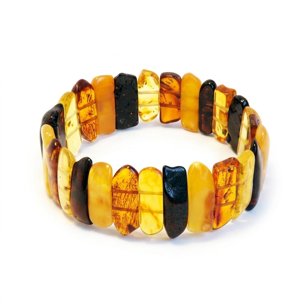 Bracciale da donna in ambra baltica – 100% ambra baltica – perle di ambra lucidate – braccialetti in ambra – perle di ambra reale – anti stress