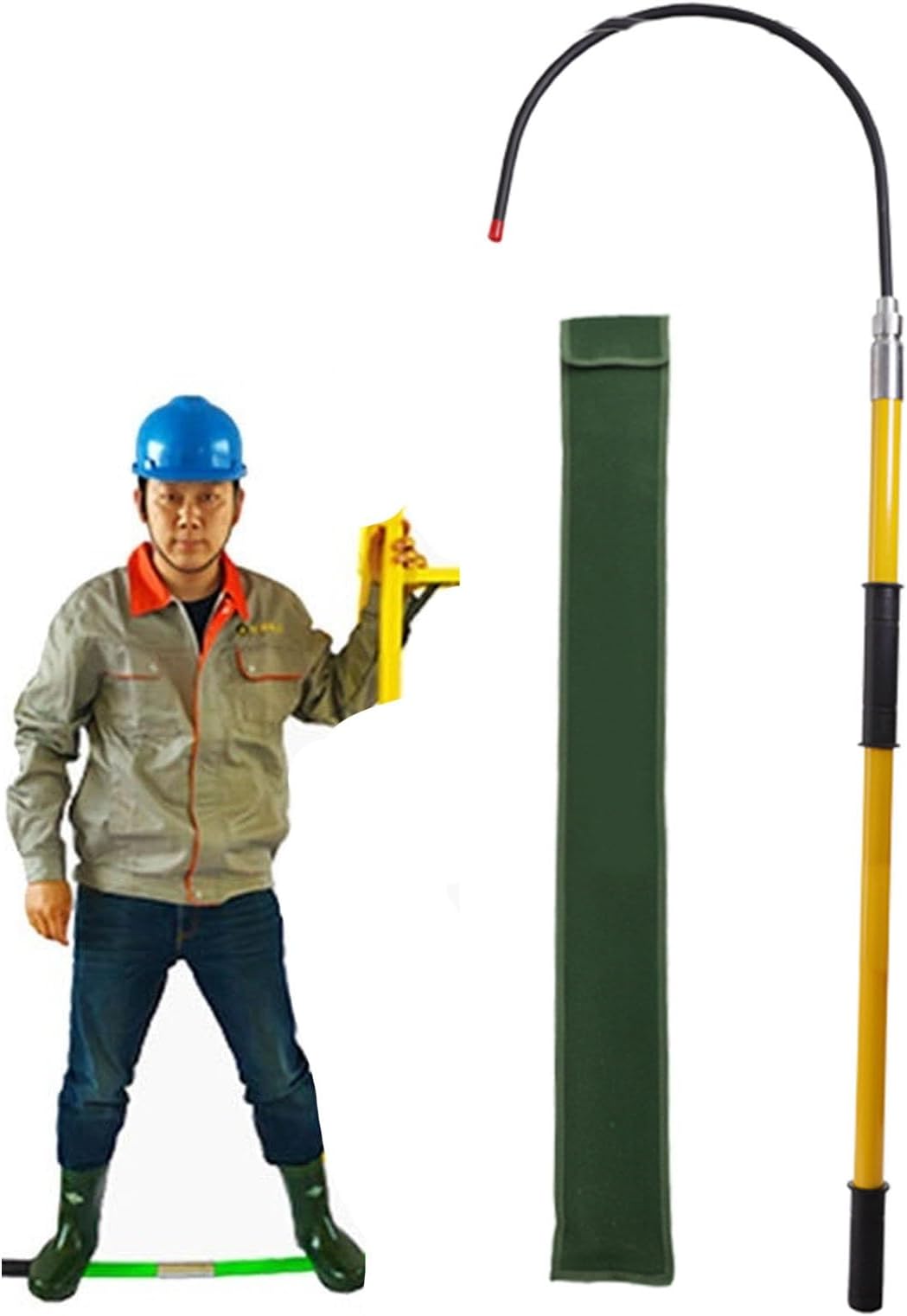 Rescue Hook Hot Stick 220 Lbs, Electrical Safety Rescue Hook for New Energy Vehicle Repairs, High Voltage Emergency Protective Equipment Tool - 3 Feet 5ft 6 Ft 10 Foot(Yellow,6.6ft/2m)